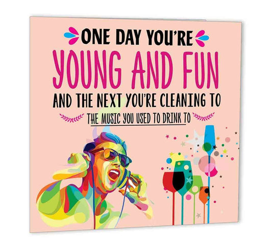 Funny Birthday Cards for Women Men - Music You Used To Drink To - Rude Birthday - Purple Fox Gifts