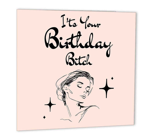 Birthday Bi*ch - Rude Happy Birthday Card for friend her ladies womens - Purple Fox Gifts