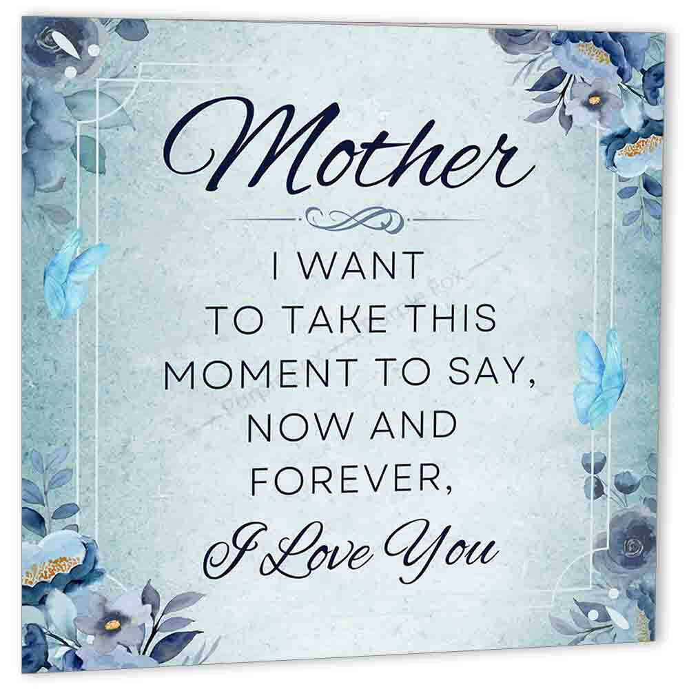 Thoughtful Card For Mum I love you Mother Thank you Birthday 148 x 148mm - Purple Fox Gifts