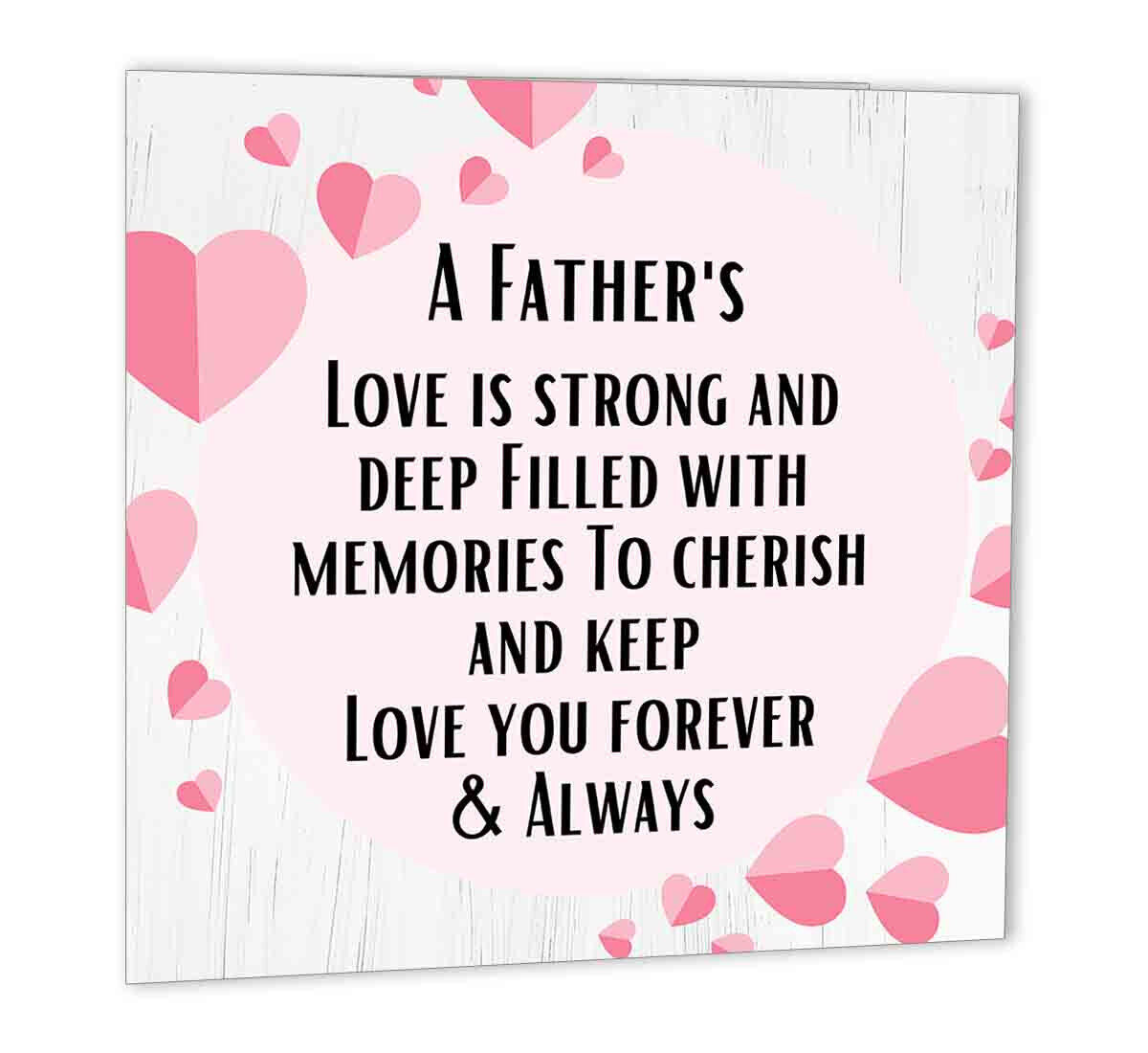 Dad Birthday Card Fathers Day Card From Daughter Son Best Daddy 147 x 147mm - Purple Fox Gifts