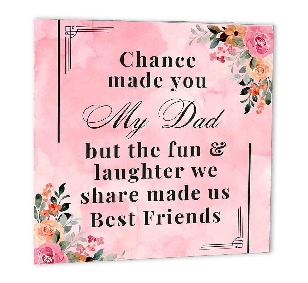 Birthday Card for Dad bday - Dad Fun Laugher Father Daddy Birthday 147 x 147mm - Purple Fox Gifts