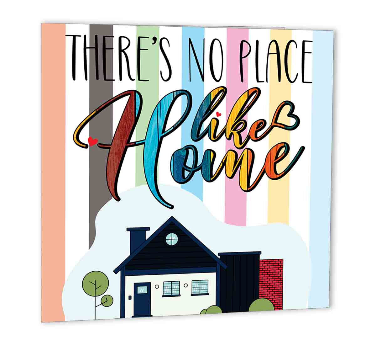 Theres no place like home - New Home Card Housewarming Card - Purple Fox Gifts