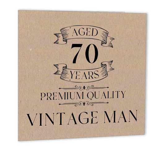 70th Birthday Card for Dad Grandad Vintage Man Aged 70th Birthday 47 x 147mm - Purple Fox Gifts