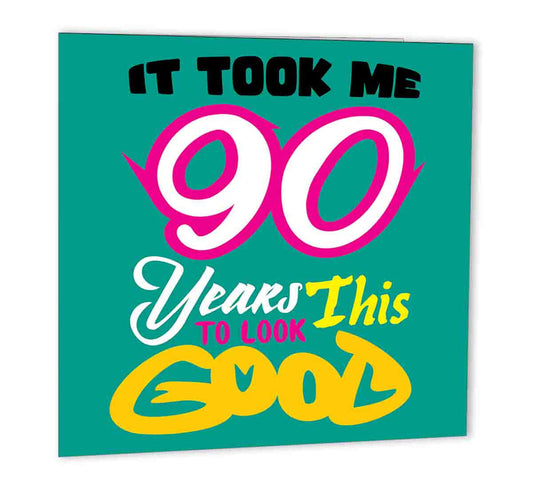 90th Birthday Card for Dad Grandad Funny - 90 Years - 90th Birthday 47 x 147mm - Purple Fox Gifts