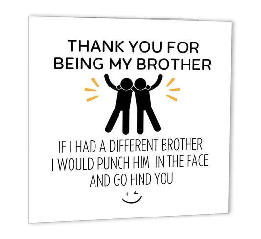 Brother Thank you Card Funny Brothers birthday Card - Purple Fox Gifts