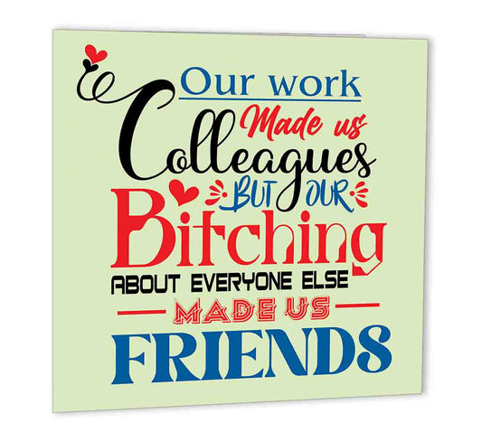Birthday Card for Colleague Co Worker - Chance made us Colleagues 147 x 147mm - Purple Fox Gifts