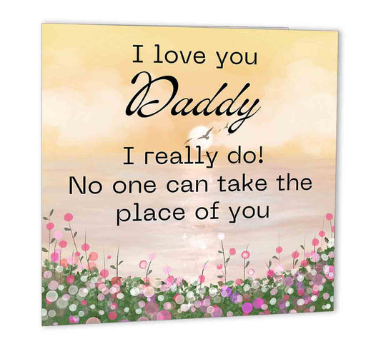Daddy Birthday Card Cute Card for Fathers day Daddy papa Dad 147 x 147mm - Purple Fox Gifts