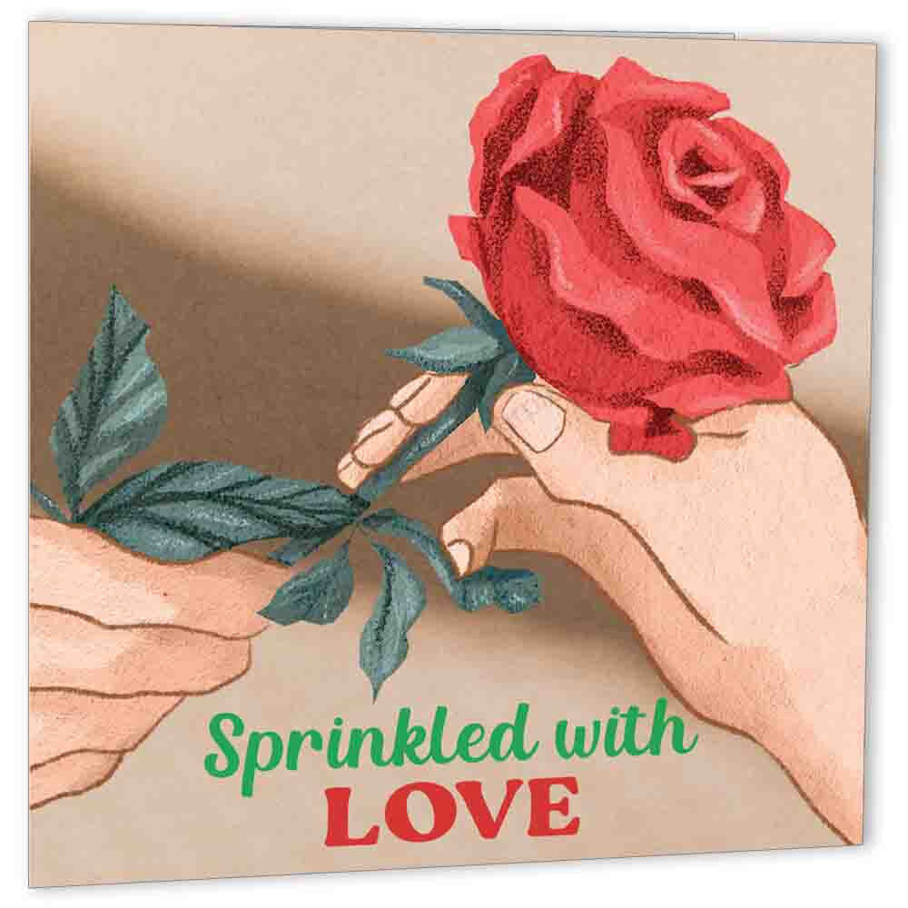Sprinkled With Love Card 148 x 148mm - Purple Fox Gifts