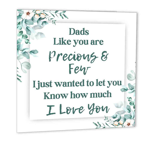 Dads Birthday Card From Son Daughter Fathers Bday 147 x 147mm Precious & Few - Purple Fox Gifts