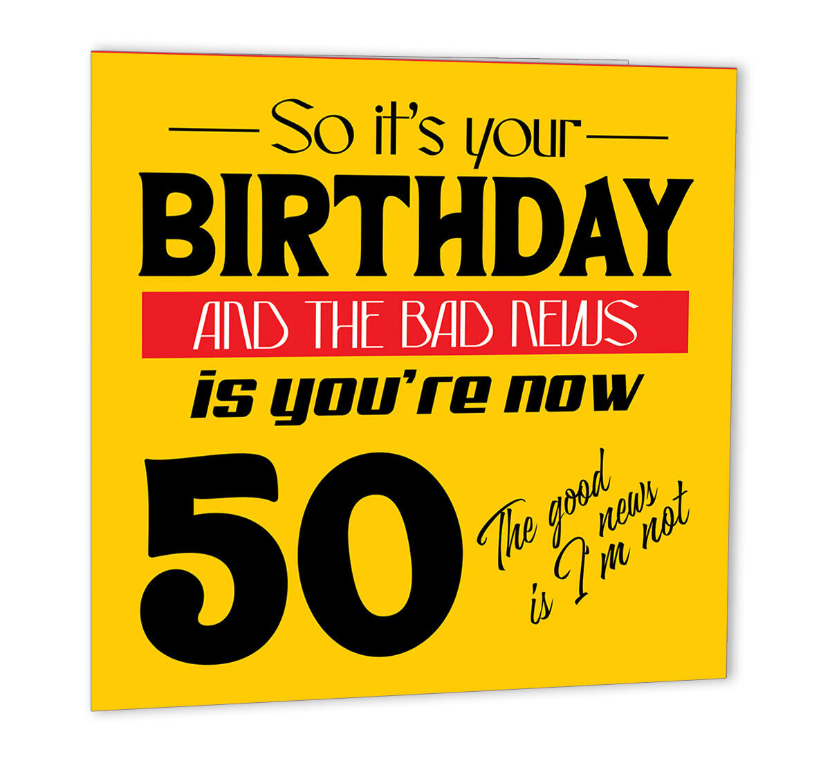 50th Birthday Card for Dad - 147 x 147mm Funny Dads 50th birthday Card - Purple Fox Gifts