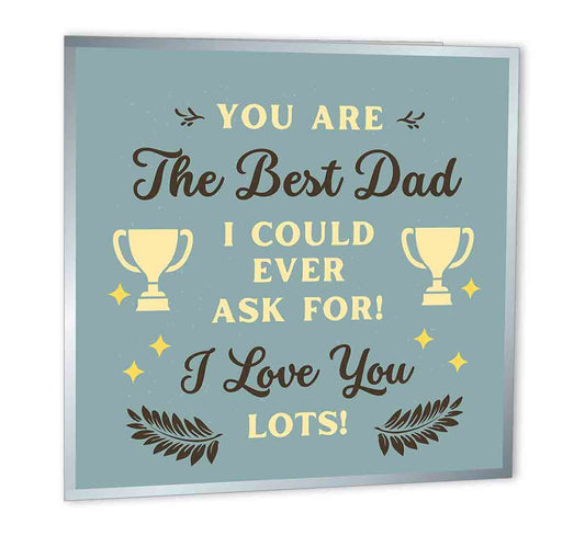 Best Dad I Could Ask For Birthday Card for Dad Father Daddy papa 147 x 147mm - Purple Fox Gifts