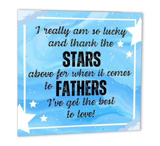 Dad Birthday Card Fathers Day Card From Son Daughter  147 x 147mm Best Dad - Purple Fox Gifts
