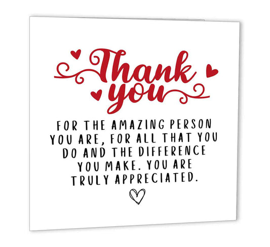 Thank You Card - Appreciation Card 147 x 147mm - Purple Fox Gifts