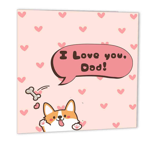 Birthday Cards for Dad from the Dog - Cute I love you - Dog Birthday Card funny - Purple Fox Gifts