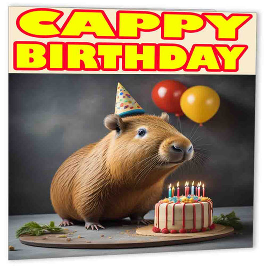 Capybara Birthday Card Capybara Gift - Cappy Birthday A5 - Purple Fox Gifts