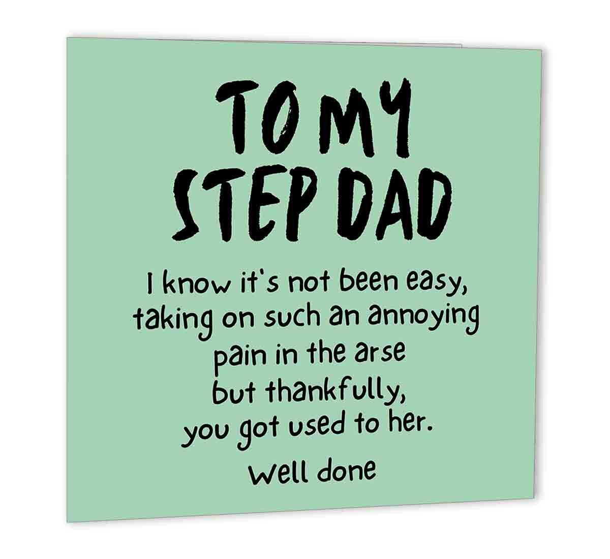 Step Dad Birthday Card From Step Daughter Stepdad 147 x 147mm - Purple Fox Gifts