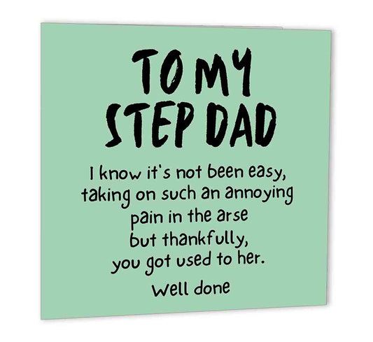 Step Dad Birthday Card From Step Daughter Stepdad 147 x 147mm - Purple Fox Gifts