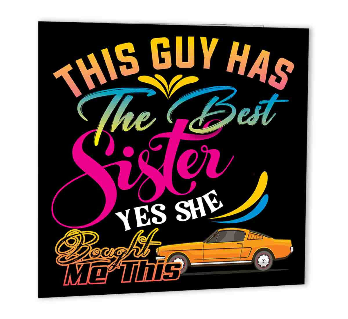 Brother Birthday Card From Sister Funny Card for Brothers Birthday 147 x 147mm - Purple Fox Gifts