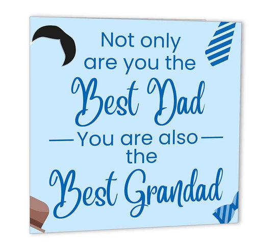 Birthday Card Best Dad Grandad Fathers day Thank you Card 147 x 147mm - Purple Fox Gifts