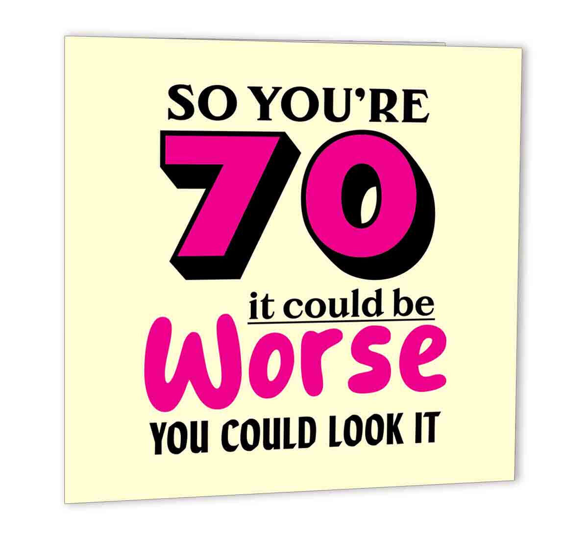 70th Birthday Card for Dad Grandad Funny - 70 Years - 70th Birthday 47 x 147mm - Purple Fox Gifts