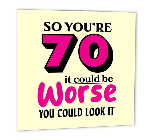 70th Birthday Card for Dad Grandad Funny - 70 Years - 70th Birthday 47 x 147mm - Purple Fox Gifts