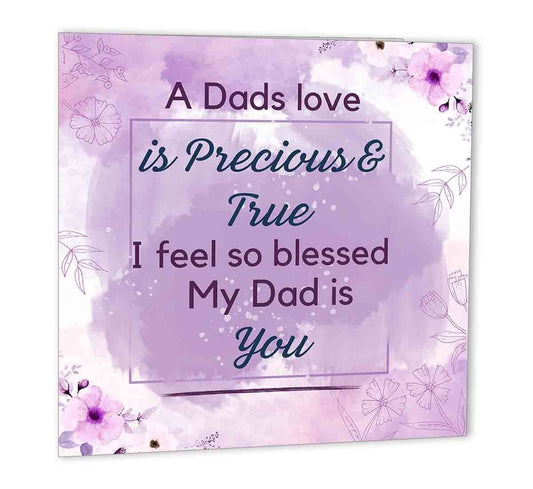 Birthday Card for Dad Daddy 147 x 147mm Card for Dads birthday Cute fathers day - Purple Fox Gifts