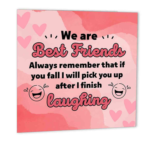 Best Friends Birthday Cards Funny Bestie birthday card 147x147mm friendship - Purple Fox Gifts