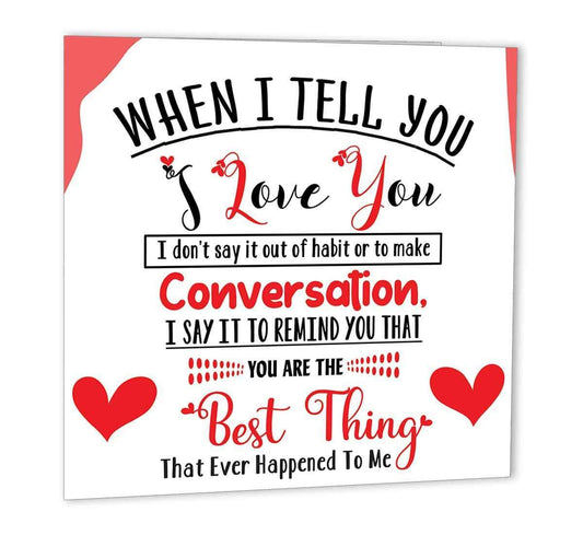 I Love You Anniversary Card - Cute Romantic Card For Him For Her - Valentine's - Purple Fox Gifts