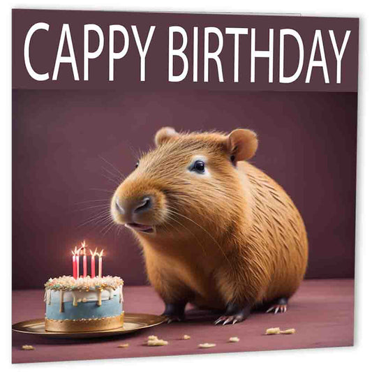 Capybara Birthday Card - Cappy Birthday - Purple Fox Gifts