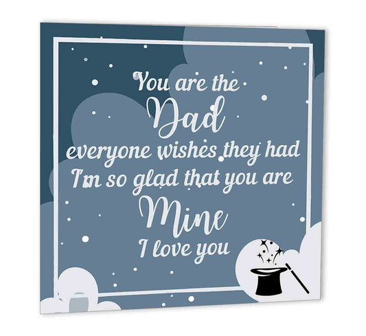 Dads Birthday Cards Cute Card for Fathers day papa Daddy Dad 147 x 147mm - Purple Fox Gifts