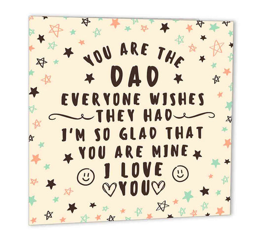 Dad Birthday Cards for Dads Card for Fathers day papa Daddy 147 x 147mm - Purple Fox Gifts