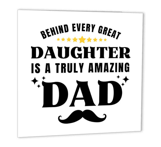 Dad Daughter Birthday Card 147 x 147mm - Purple Fox Gifts
