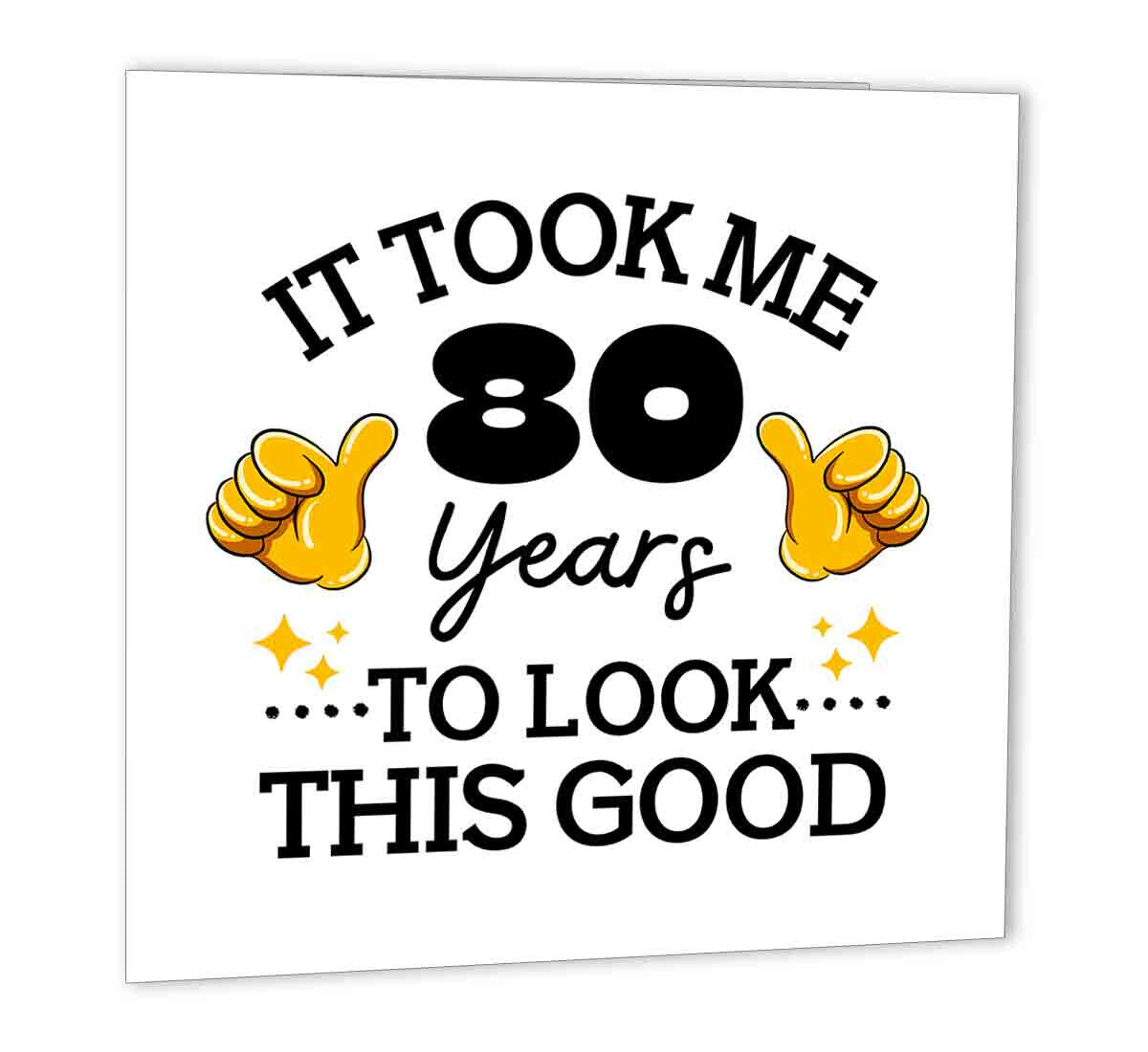 80th Birthday Card for Dad Grandad Funny - 80 Years - 80th Birthday 47 x 147mm - Purple Fox Gifts