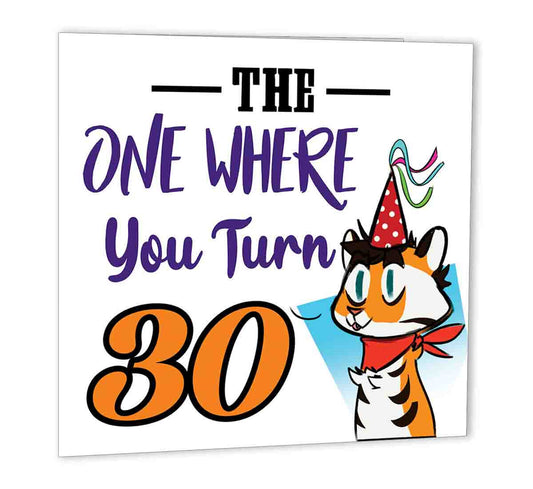 30th Birthday Card for 30th Birthday funny thirty 47 x 147mm - Purple Fox Gifts
