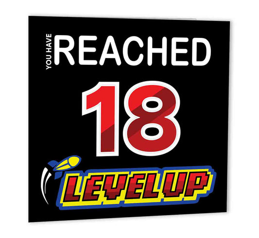 18th Gamer Birthday Card - You Have Reached 18 - Teenager Games Sons Birthday - Purple Fox Gifts