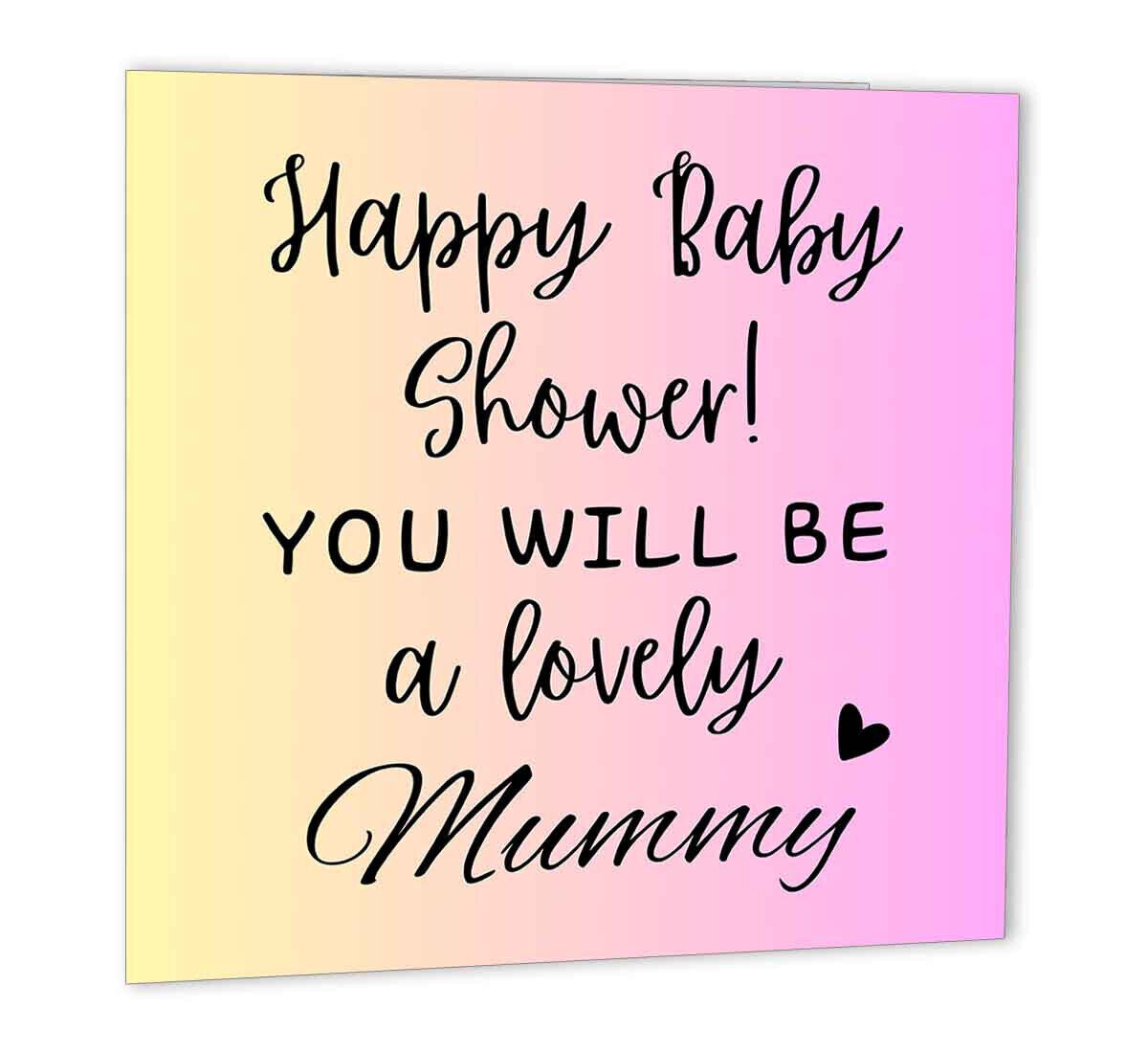 Baby Shower Cards 147 x 147mm - Happy Baby Shower Congratulations New mum mummy - Purple Fox Gifts