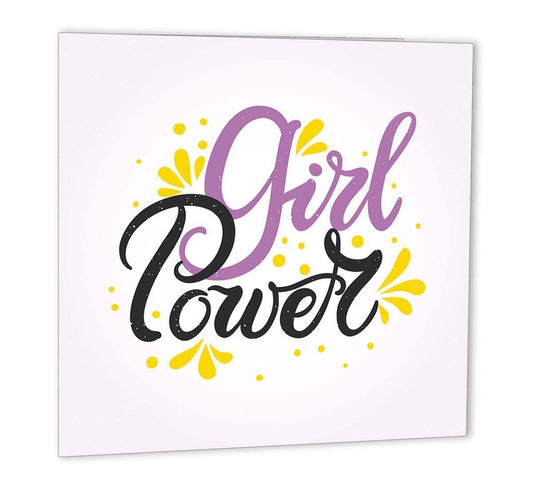 Girl Power Greeting Card - 147mm x 147mm - Purple Fox Gifts