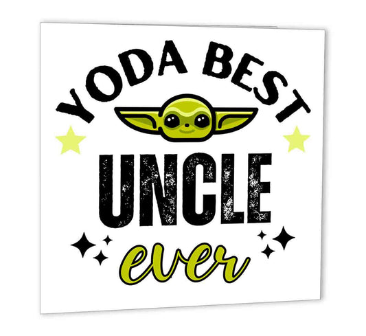 Funny Birthday Cards for Uncle - Yoda Best - Joke Happy Birthday 147 x 147mm - Purple Fox Gifts