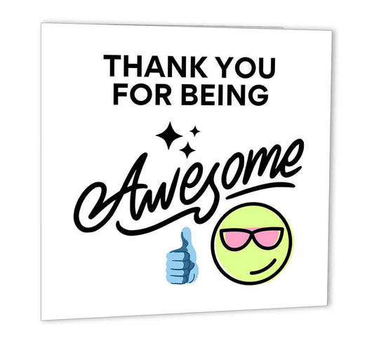 Thank you for being Awesome Card 147 x 147mm - Purple Fox Gifts