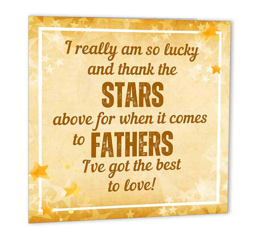 Dad Birthday Card Fathers Day Card From Son Daughter  147 x 147mm - Purple Fox Gifts