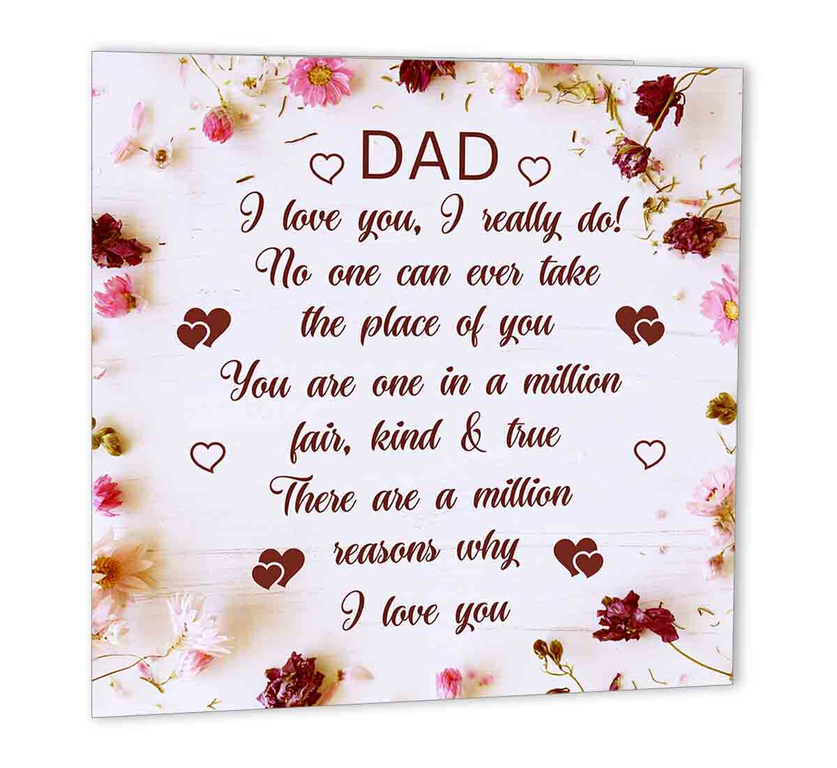 Birthday Card for Dad - I Love you Dad Father Daddy Papa bday card 147 x 147mm - Purple Fox Gifts