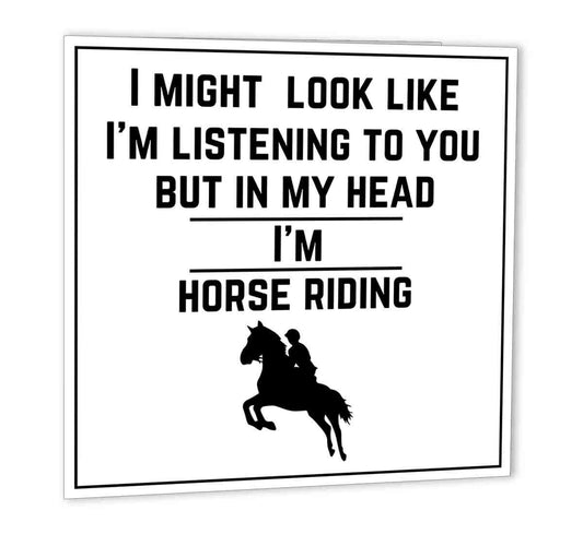 Horse Riding Birthday Card Horse Rider Greeting Card 147 x 147mm - Purple Fox Gifts