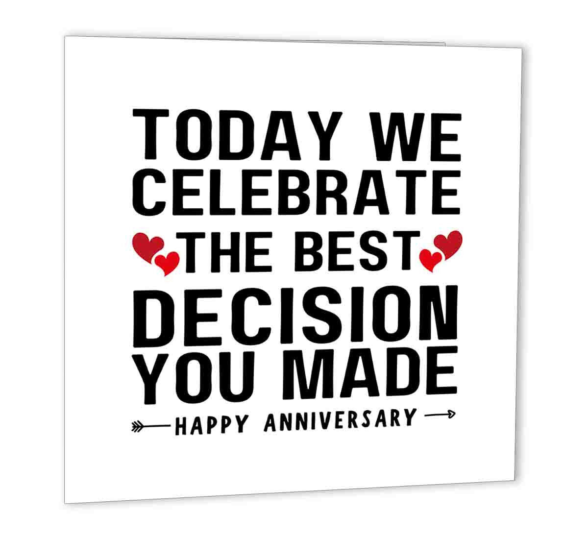 Funny Anniversary Card for Wife or Husband - Best Decision - Wedding Partner - Purple Fox Gifts