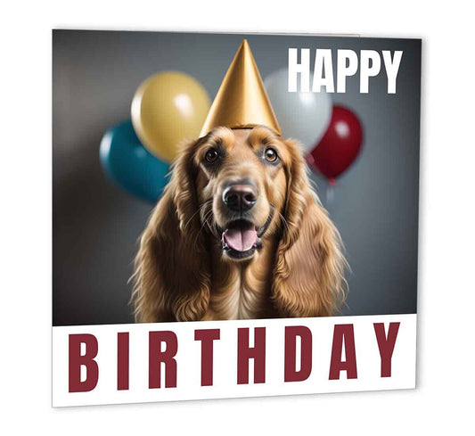 Afghan Hound Birthday Card 147 x 147mm - Purple Fox Gifts