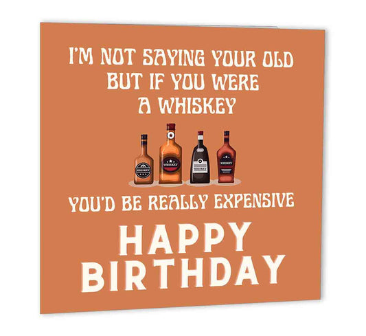 Funny Birthday Cards for Men Women - Aged Whisky Whiskey - Rude Birthday Card - Purple Fox Gifts