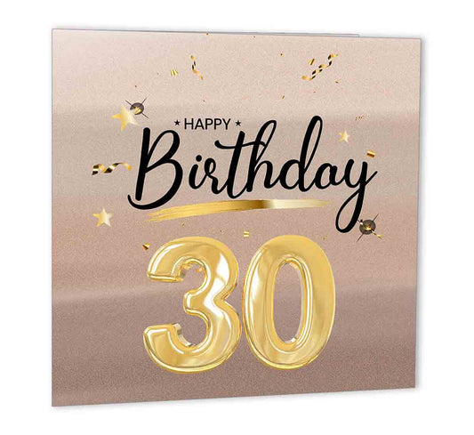 30th Birthday Card Card for 30th Birthday thirty 47 x 147mm - Purple Fox Gifts