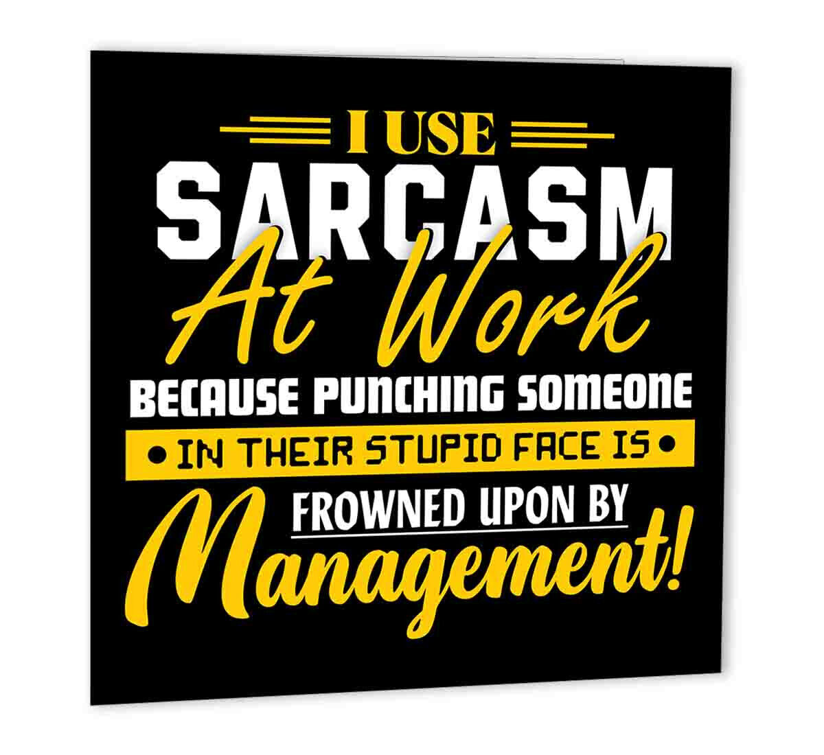 Sarcasm at work Funny Birthday Card for Colleague Co worker - Purple Fox Gifts