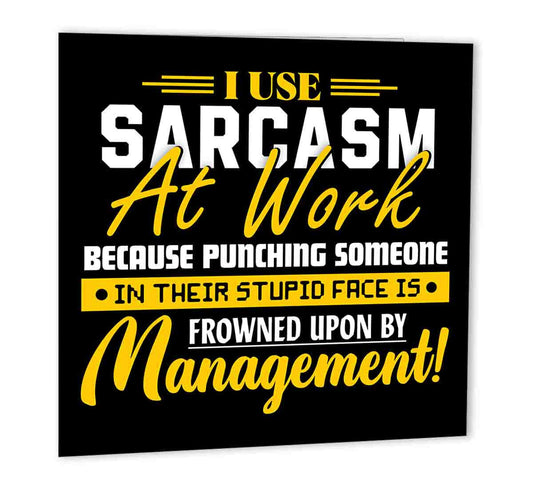 Sarcasm at work Funny Birthday Card for Colleague Co worker - Purple Fox Gifts