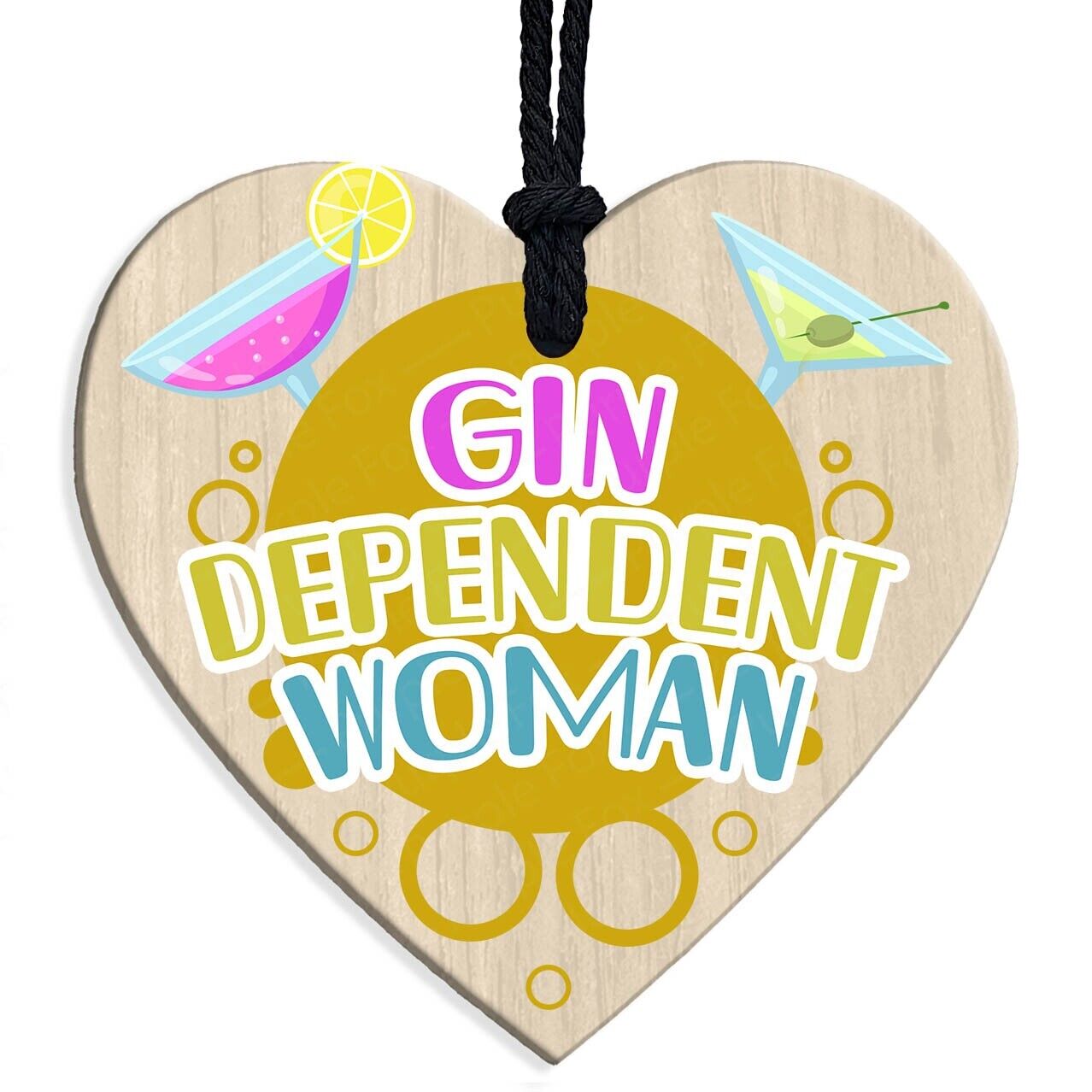 Funny Gin & Tonic SIgn for women Hanging Sign Gin independant Woman - Purple Fox Gifts