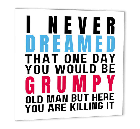 Grumpy Old Man Funny Birthday Cards for Men - Rude Birthday Cards for Dad - Purple Fox Gifts